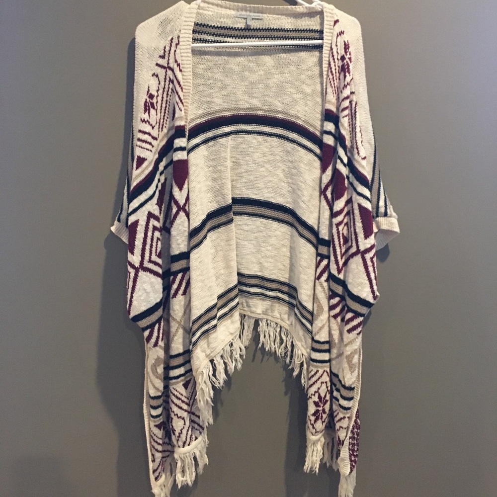 Charlotte Russe Sweater Shrug with Fringe